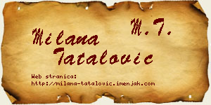 Milana Tatalović vizit kartica